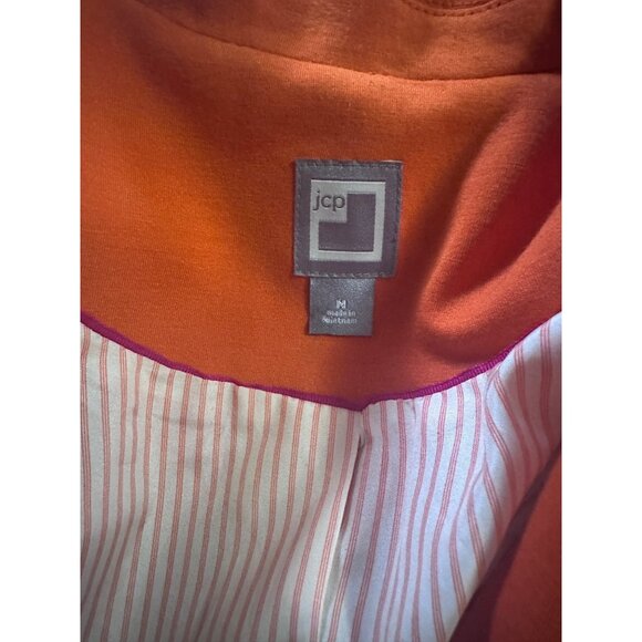 JCP orange blazer jacket single button size M - Picture 4 of 6